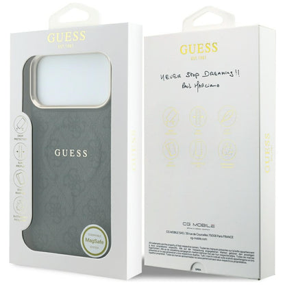 MagSafe Case for Apple iPhone 18 Pro / 17 Pro, Guess, 4G Embossed Classic, Black