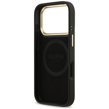 MagSafe Case for Apple iPhone 18 Pro / 17 Pro, Guess, 4G Logo Plate, Black