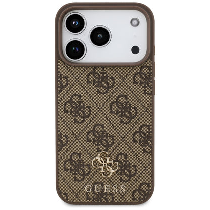 MagSafe Case for Apple iPhone 18 Pro / 17 Pro, Guess, 4G Small and Classic, Brown
