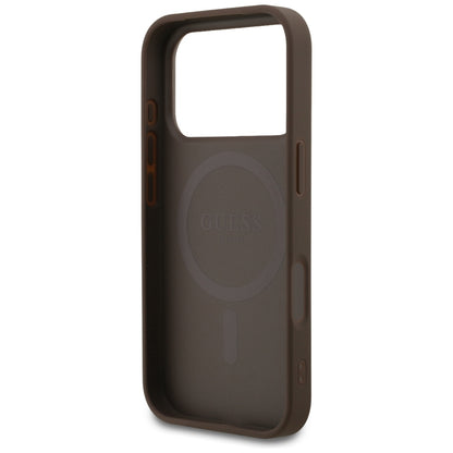 MagSafe Case for Apple iPhone 18 Pro / 17 Pro, Guess, 4G Small and Classic, Brown