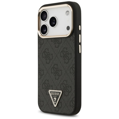 MagSafe Case for Apple iPhone 18 Pro / 17 Pro, Guess, 4G Triangle Logo, Black