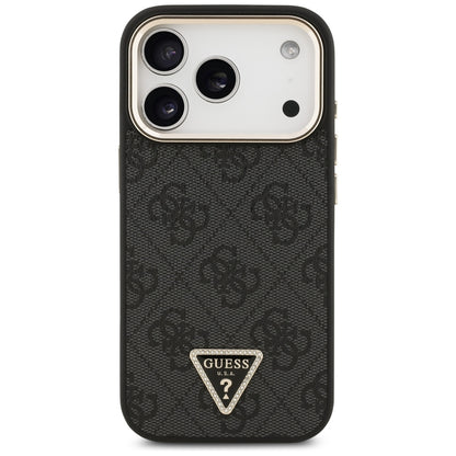 MagSafe Case for Apple iPhone 18 Pro / 17 Pro, Guess, 4G Triangle Logo, Black