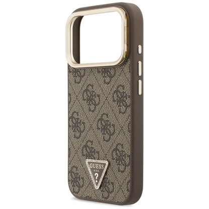 MagSafe Case for Apple iPhone 18 Pro / 17 Pro, Guess, 4G Triangle Logo & Camera Stand, Brown