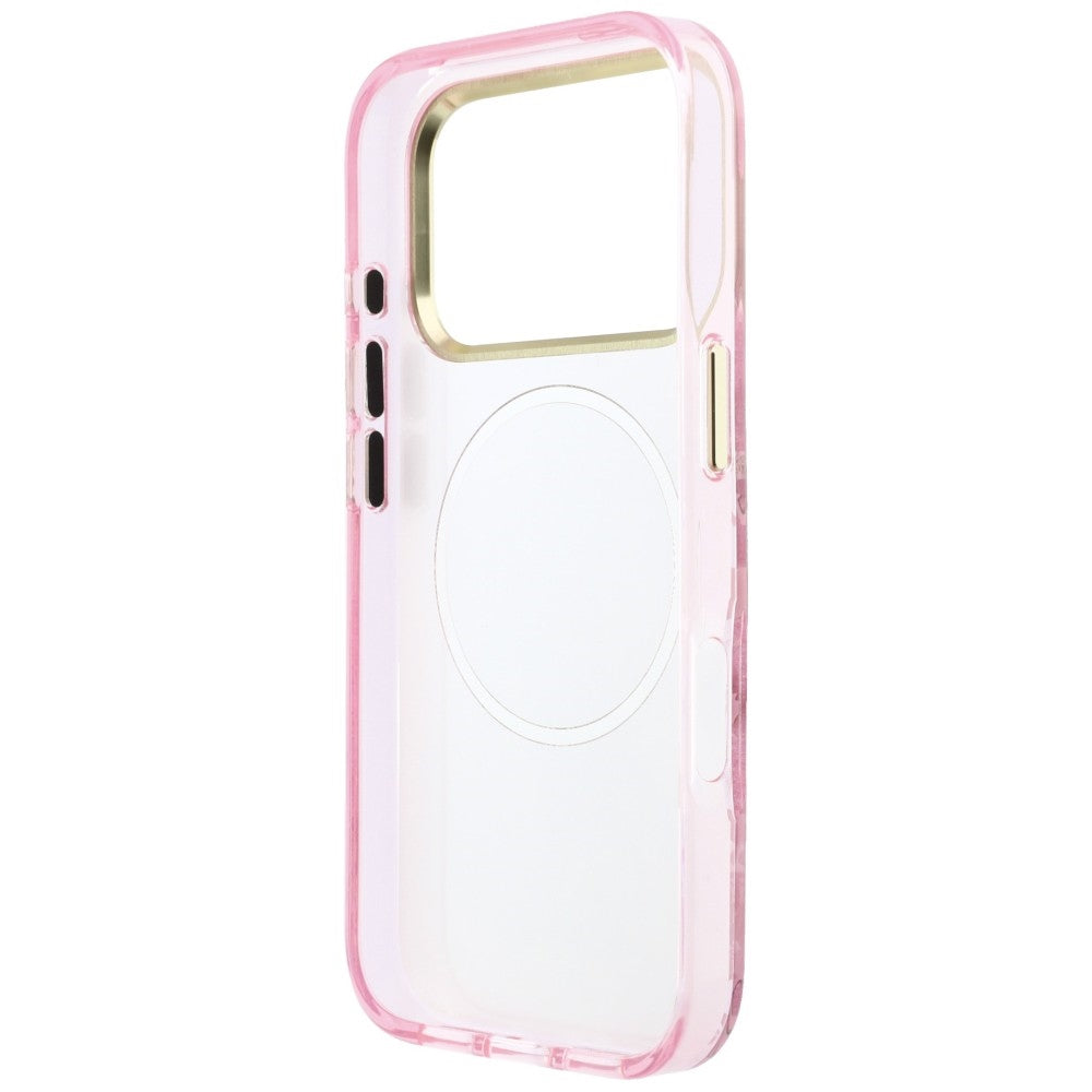 MagSafe Case for Apple iPhone 18 Pro / 17 Pro, Guess, IML Glitter Blossom Roses, Pink
