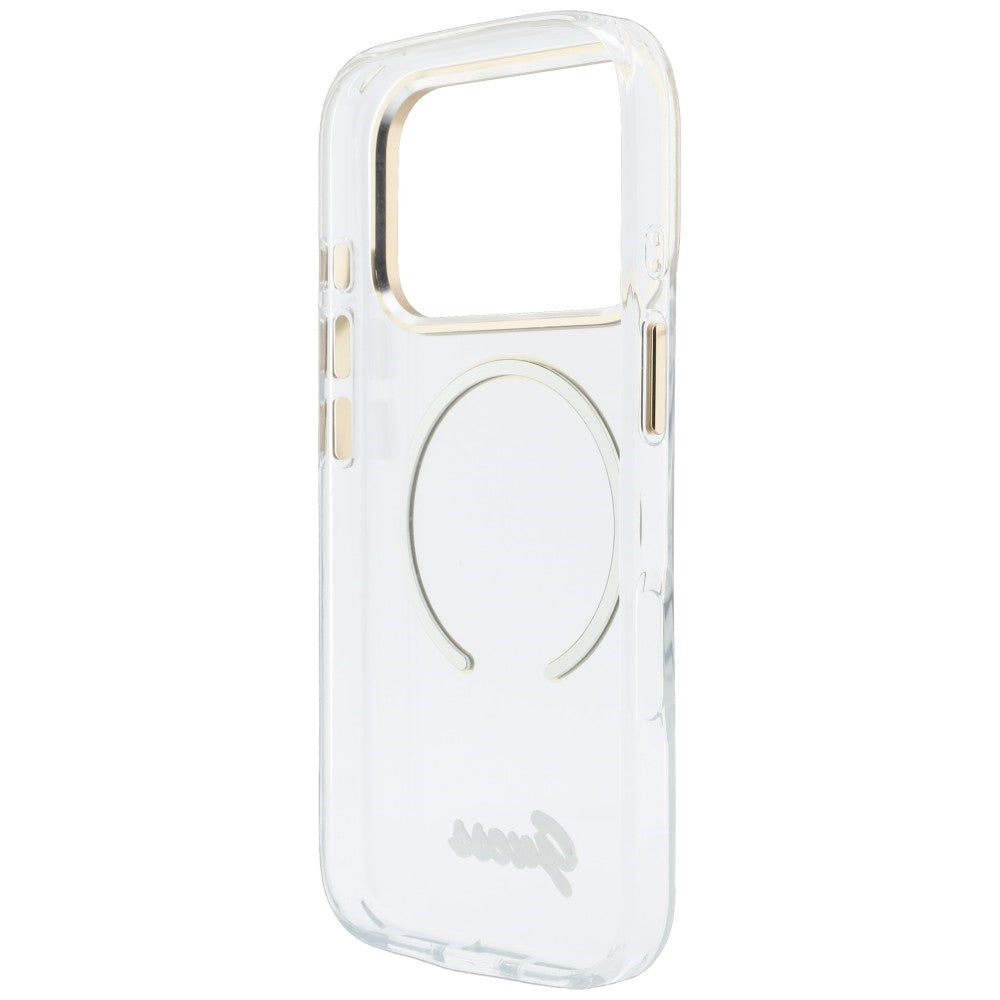 MagSafe Case for Apple iPhone 18 Pro / 17 Pro, Guess, IML Script Metal, Transparent