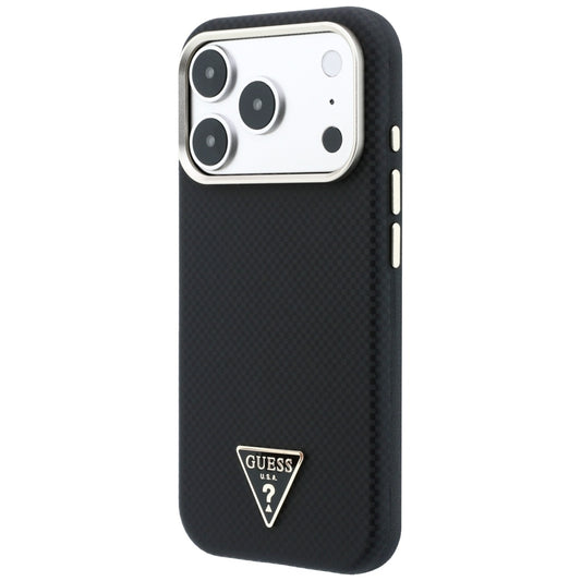 MagSafe Case for Apple iPhone 18 Pro / 17 Pro, Guess, Kevlar Triangle Logo, Black