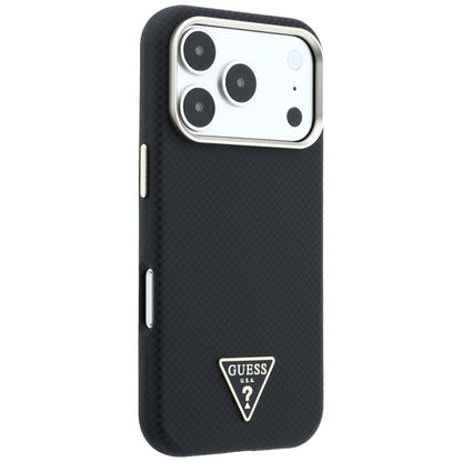 MagSafe Case for Apple iPhone 18 Pro / 17 Pro, Guess, Kevlar Triangle Logo, Black