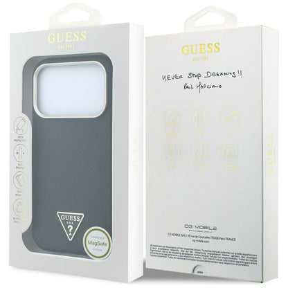 MagSafe Case for Apple iPhone 18 Pro / 17 Pro, Guess, Kevlar Triangle Logo, Black