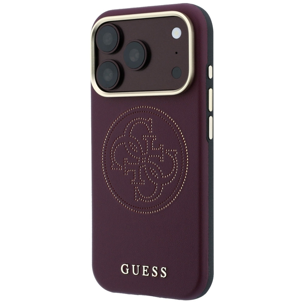 MagSafe Case for Apple iPhone 18 Pro / 17 Pro, Guess, Perforated 4G, Burgundy