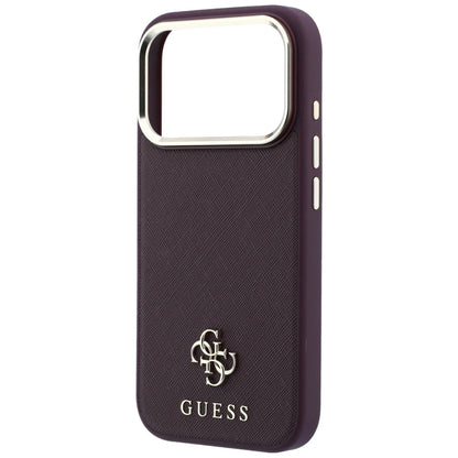 MagSafe Case for Apple iPhone 18 Pro / 17 Pro, Guess, Saffiano Small 4G Classic, Burgundy