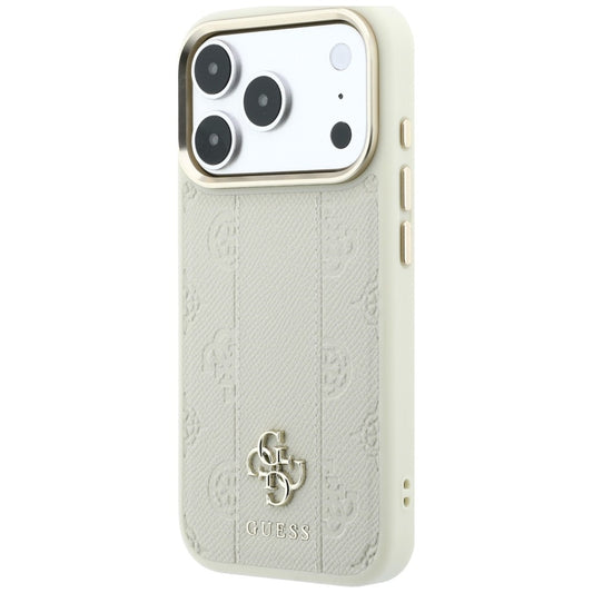 MagSafe Case for Apple iPhone 18 Pro / 17 Pro, Guess, Stripe Peony 4G, Beige