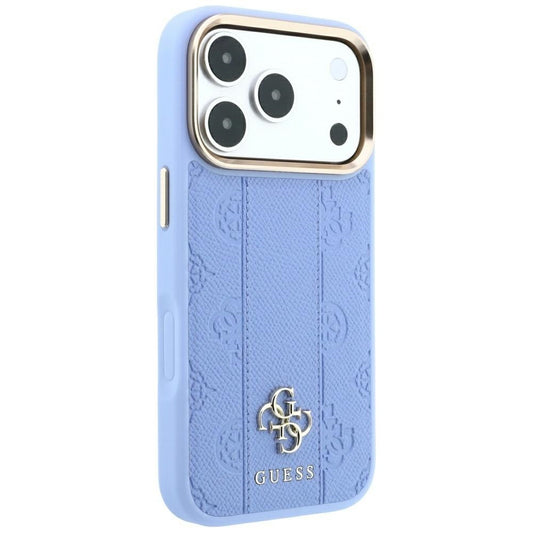 MagSafe Case for Apple iPhone 18 Pro / 17 Pro, Guess, Stripe Peony 4G, Blue