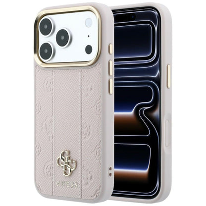 MagSafe Case for Apple iPhone 18 Pro / 17 Pro, Guess, Stripe Peony 4G, Pink
