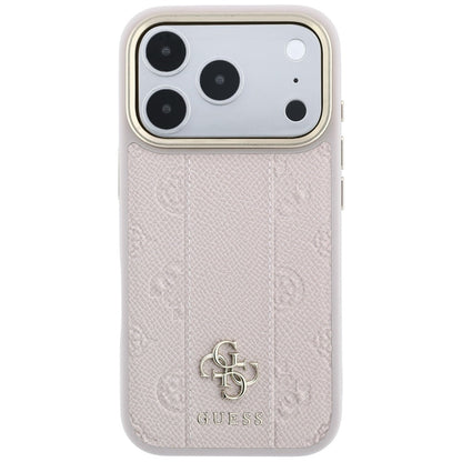 MagSafe Case for Apple iPhone 18 Pro / 17 Pro, Guess, Stripe Peony 4G, Pink