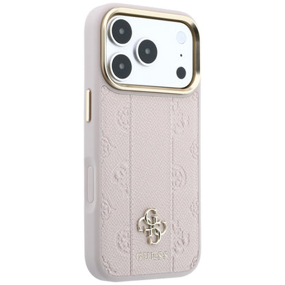 MagSafe Case for Apple iPhone 18 Pro / 17 Pro, Guess, Stripe Peony 4G, Pink