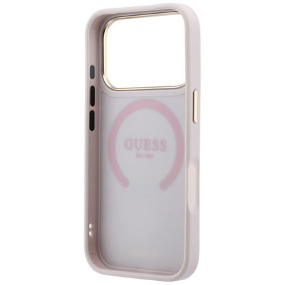 MagSafe Case for Apple iPhone 18 Pro / 17 Pro, Guess, Stripe Peony 4G, Pink
