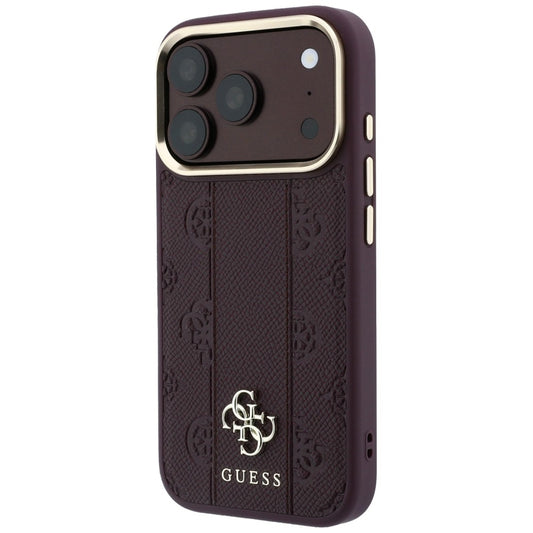 MagSafe Case for Apple iPhone 18 Pro / 17 Pro, Guess, Stripe Peony 4G, Burgundy