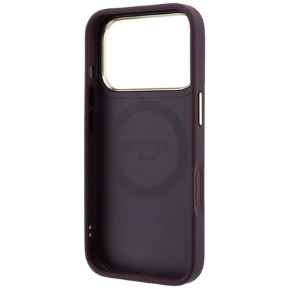MagSafe Case for Apple iPhone 18 Pro / 17 Pro, Guess, Stripe Peony 4G, Burgundy