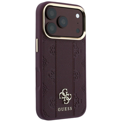 MagSafe Case for Apple iPhone 18 Pro / 17 Pro, Guess, Stripe Peony 4G, Burgundy