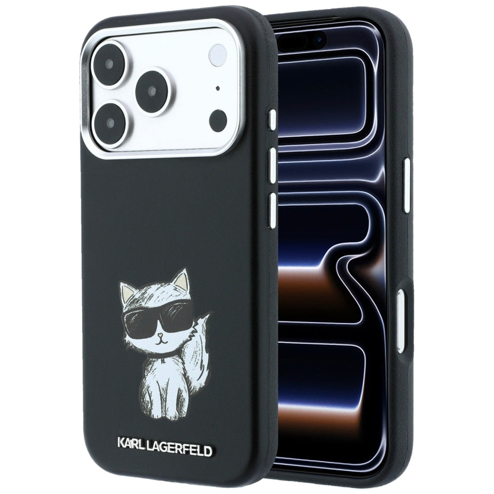 MagSafe Case for Apple iPhone 18 Pro / 17 Pro, Karl Lagerfeld, Choupette Sketch, Black