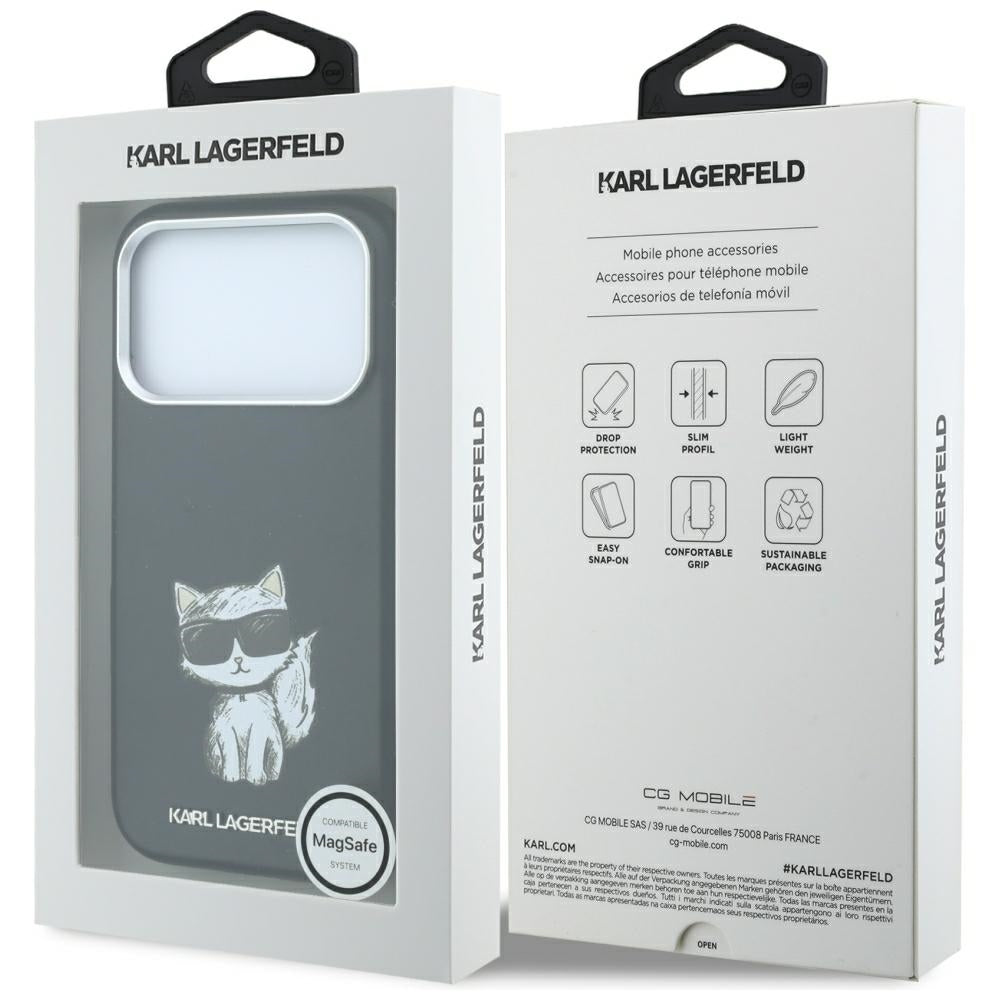 MagSafe Case for Apple iPhone 18 Pro / 17 Pro, Karl Lagerfeld, Choupette Sketch, Black