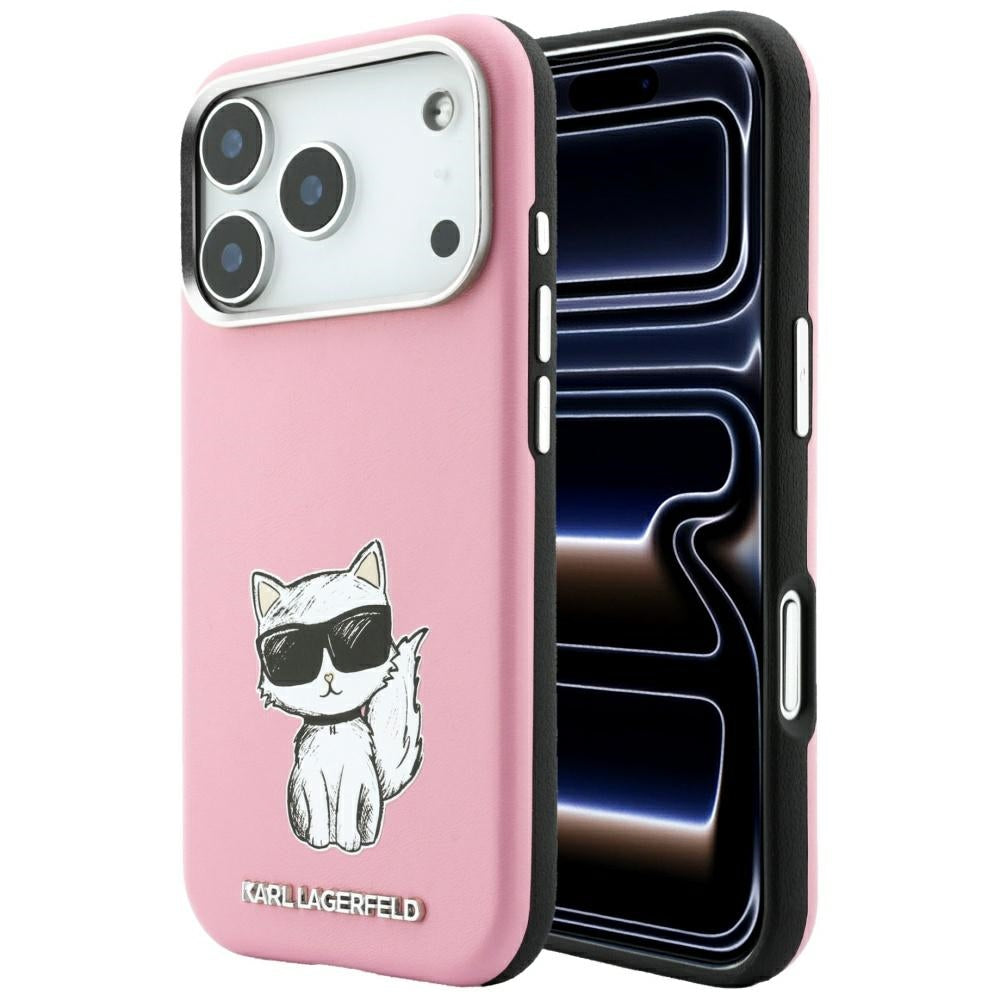 MagSafe Case for Apple iPhone 18 Pro / 17 Pro, Karl Lagerfeld, Choupette Sketch, Pink