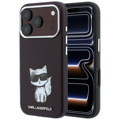 MagSafe Case for Apple iPhone 18 Pro / 17 Pro, Karl Lagerfeld, Choupette Sketch, Burgundy