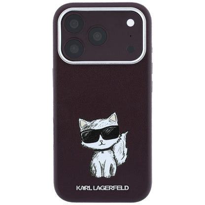 MagSafe Case for Apple iPhone 18 Pro / 17 Pro, Karl Lagerfeld, Choupette Sketch, Burgundy