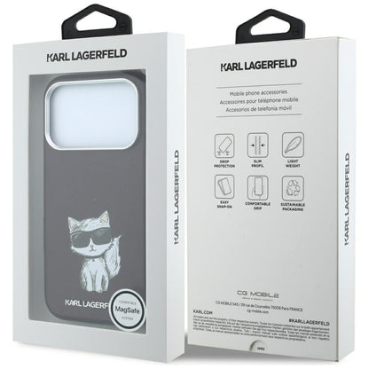 MagSafe Case for Apple iPhone 18 Pro / 17 Pro, Karl Lagerfeld, Choupette Sketch, Burgundy