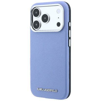 MagSafe Case for Apple iPhone 18 Pro / 17 Pro, Karl Lagerfeld, Grained Elongated Logo, Blue