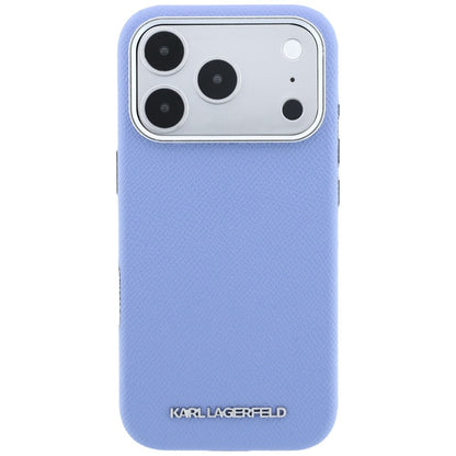 MagSafe Case for Apple iPhone 18 Pro / 17 Pro, Karl Lagerfeld, Grained Elongated Logo, Blue