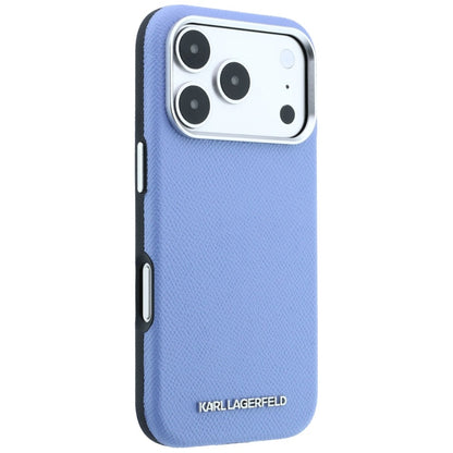 MagSafe Case for Apple iPhone 18 Pro / 17 Pro, Karl Lagerfeld, Grained Elongated Logo, Blue