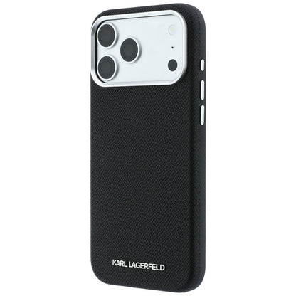 MagSafe Case for Apple iPhone 18 Pro / 17 Pro, Karl Lagerfeld, Grained Elongated Logo, Black