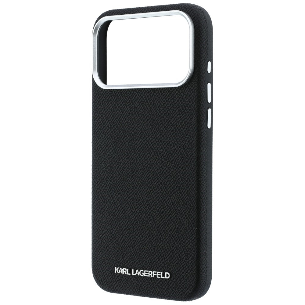 MagSafe Case for Apple iPhone 18 Pro / 17 Pro, Karl Lagerfeld, Grained Elongated Logo, Black