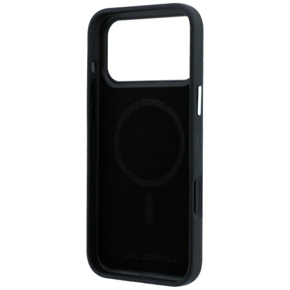 MagSafe Case for Apple iPhone 18 Pro / 17 Pro, Karl Lagerfeld, Grained Elongated Logo, Black