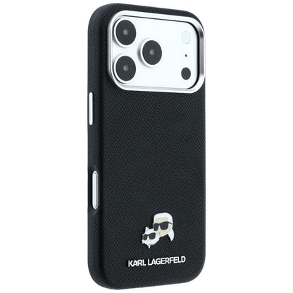 MagSafe Case for Apple iPhone 18 Pro / 17 Pro, Karl Lagerfeld, Grained KC Heads, Black