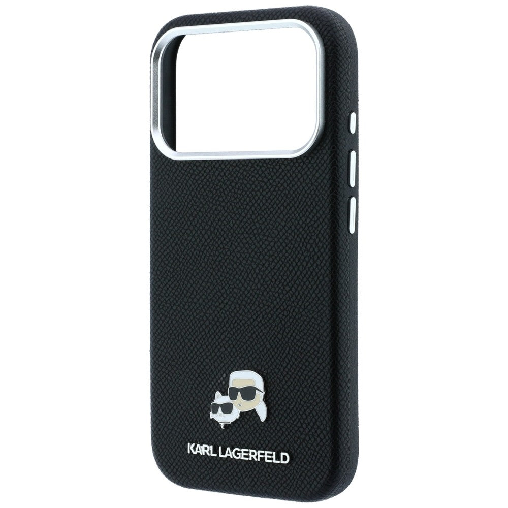 MagSafe Case for Apple iPhone 18 Pro / 17 Pro, Karl Lagerfeld, Grained KC Heads, Black