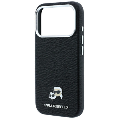 MagSafe Case for Apple iPhone 18 Pro / 17 Pro, Karl Lagerfeld, Grained KC Heads, Black