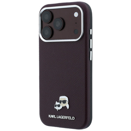 MagSafe Case for Apple iPhone 18 Pro / 17 Pro, Karl Lagerfeld, Grained KC Heads, Burgundy