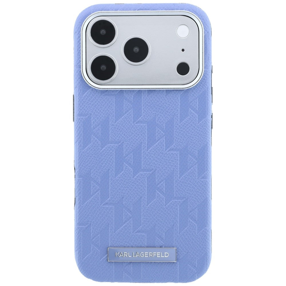 MagSafe Case for Apple iPhone 18 Pro / 17 Pro, Karl Lagerfeld, Grained Mono Resin Logo, Blue