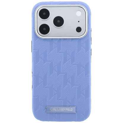 MagSafe Case for Apple iPhone 18 Pro / 17 Pro, Karl Lagerfeld, Grained Mono Resin Logo, Blue