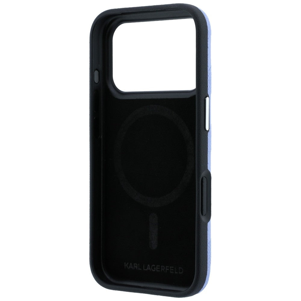MagSafe Case for Apple iPhone 18 Pro / 17 Pro, Karl Lagerfeld, Grained Mono Resin Logo, Blue