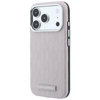 MagSafe Case for Apple iPhone 18 Pro / 17 Pro, Karl Lagerfeld, Grained Mono Resin Logo, Pink