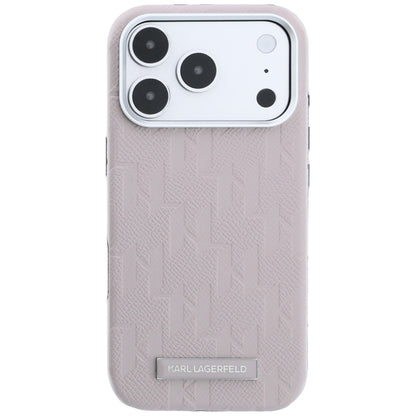 MagSafe Case for Apple iPhone 18 Pro / 17 Pro, Karl Lagerfeld, Grained Mono Resin Logo, Pink