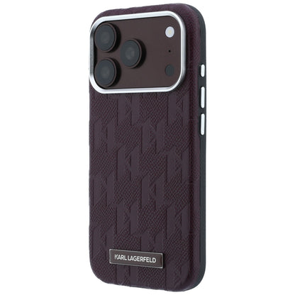 MagSafe Case for Apple iPhone 18 Pro / 17 Pro, Karl Lagerfeld, Grained Mono Resin Logo, Burgundy