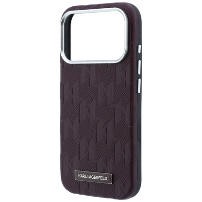 MagSafe Case for Apple iPhone 18 Pro / 17 Pro, Karl Lagerfeld, Grained Mono Resin Logo, Burgundy