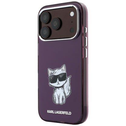 MagSafe Case for Apple iPhone 18 Pro / 17 Pro, Karl Lagerfeld, HC IML Choupette Body Sketch Print, Burgundy