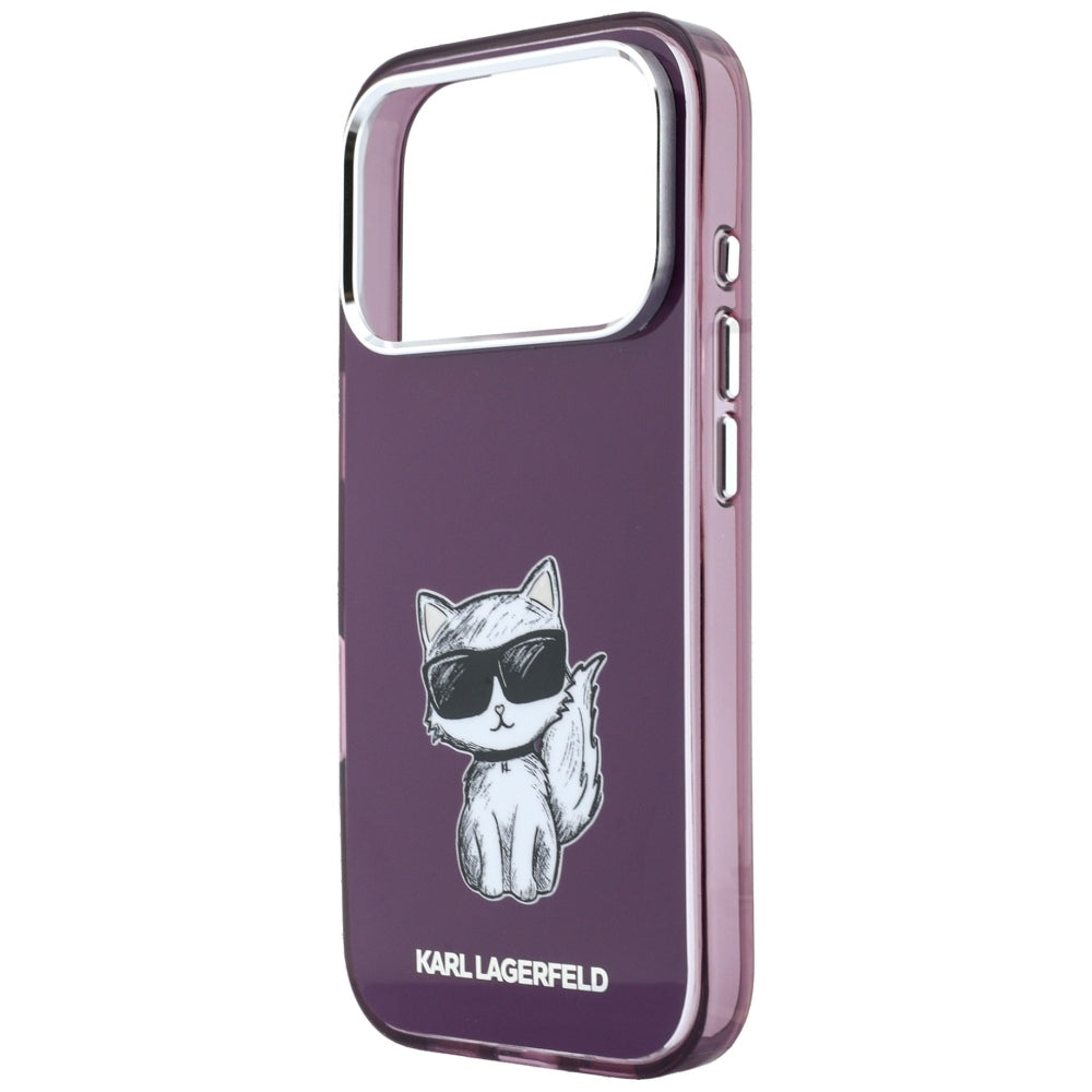 MagSafe Case for Apple iPhone 18 Pro / 17 Pro, Karl Lagerfeld, HC IML Choupette Body Sketch Print, Burgundy