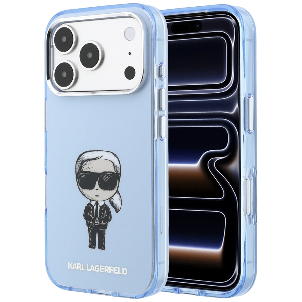 MagSafe Case for Apple iPhone 18 Pro / 17 Pro, Karl Lagerfeld, HC IML Ikonik Sketch Print, Blue