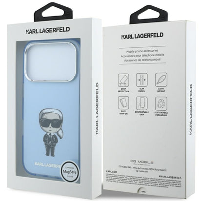 MagSafe Case for Apple iPhone 18 Pro / 17 Pro, Karl Lagerfeld, HC IML Ikonik Sketch Print, Blue